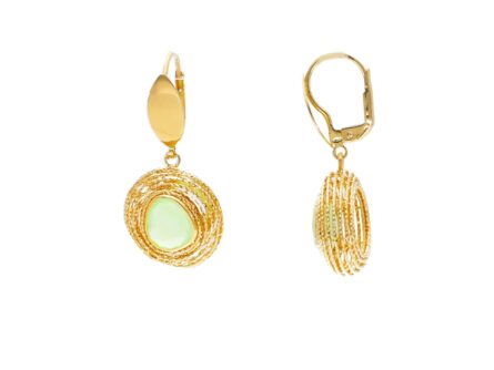 Gold earrings with awenturine Code: 245793