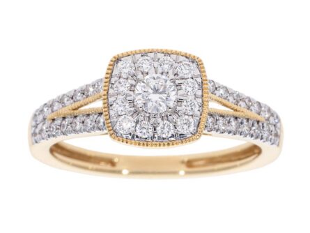 Kullast sõrmus teemantidega 0,33 ct. Kood: 249hkc