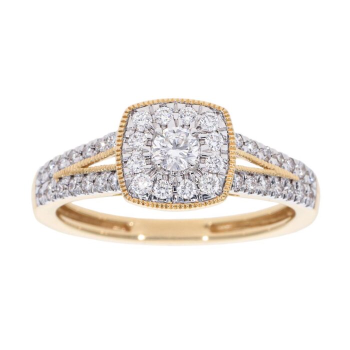 Kullast sõrmus teemantidega 0,33 ct. Kood: 249hkc