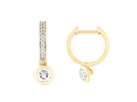 Kullast kõrvarõngad teemantidega 0,68 ct. Kood: 24at