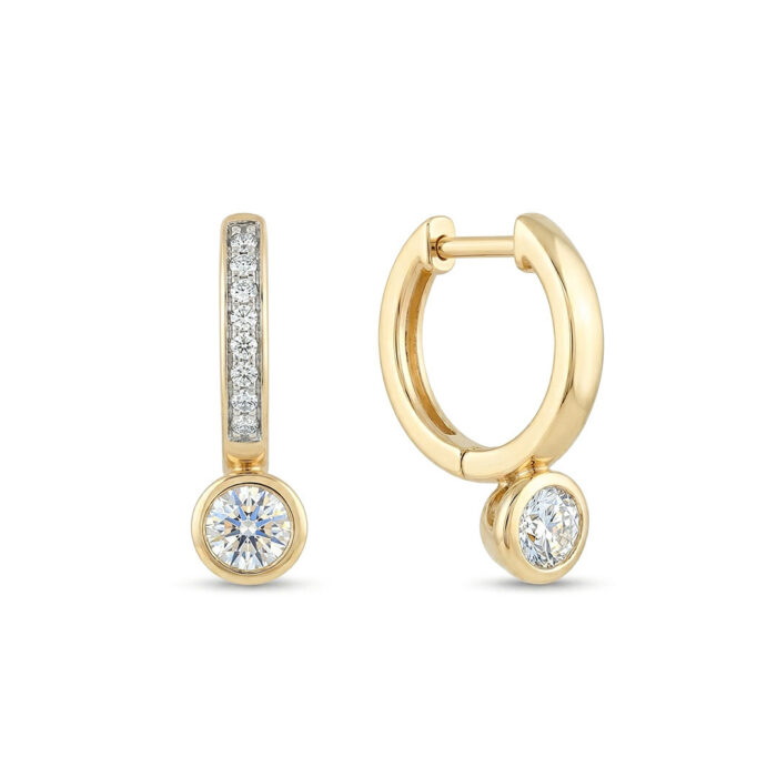 Kullast kõrvarõngad teemantidega 0,68 ct. Kood: 24at