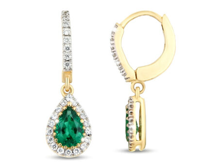 Kullast kõrvarõngad teemantide ja smaragdidega Kood: 27m