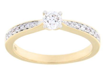 Kullast sõrmus teemantidega 0,34 ct. Kood: 30ap,88ae
