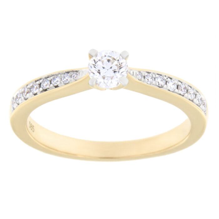 Kullast sõrmus teemantidega 0,34 ct. Kood: 30ap,88ae