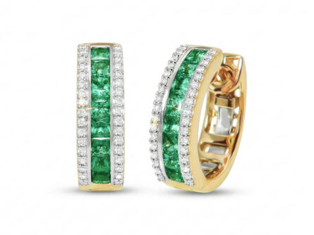 Kullast kõrvarõngad teemantide ja smaragdidega Kood: 30m