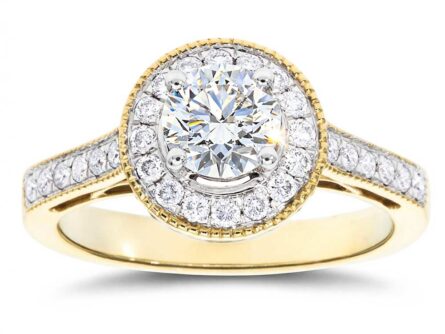 Kullast sõrmus teemantidega 1,00 ct. Kood: 33ha-rb4716