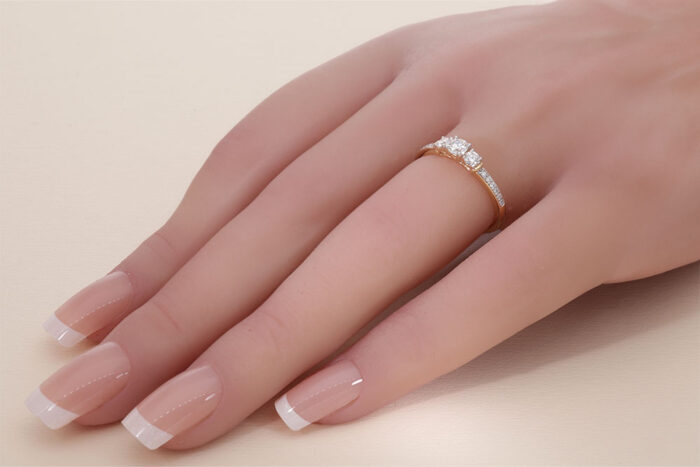 Kullast sõrmus teemantidega 0,42 ct. Kood: 34ar - Image 2
