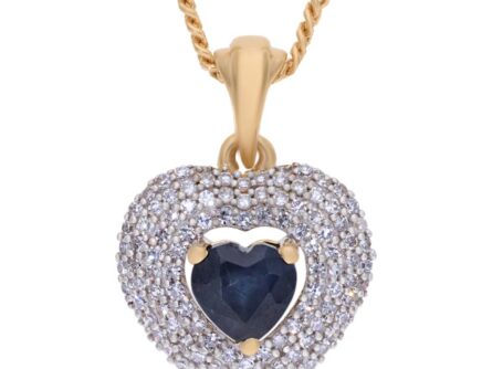 Gold pendant with diamonds and sapphires Code: 34hm