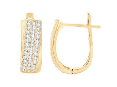 Kullast kõrvarõngad teemantidega 0,16 ct. Kood: 41ay