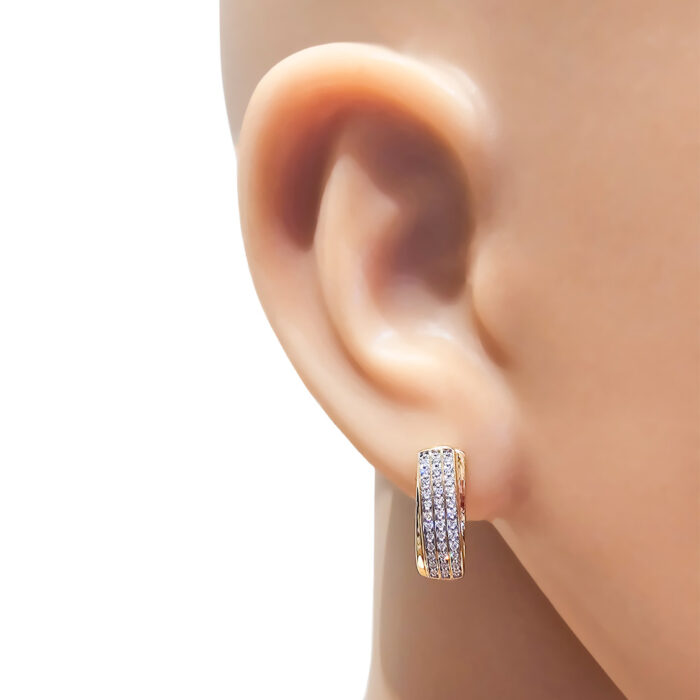 Kullast kõrvarõngad teemantidega 0,16 ct. Kood: 41ay - Image 2