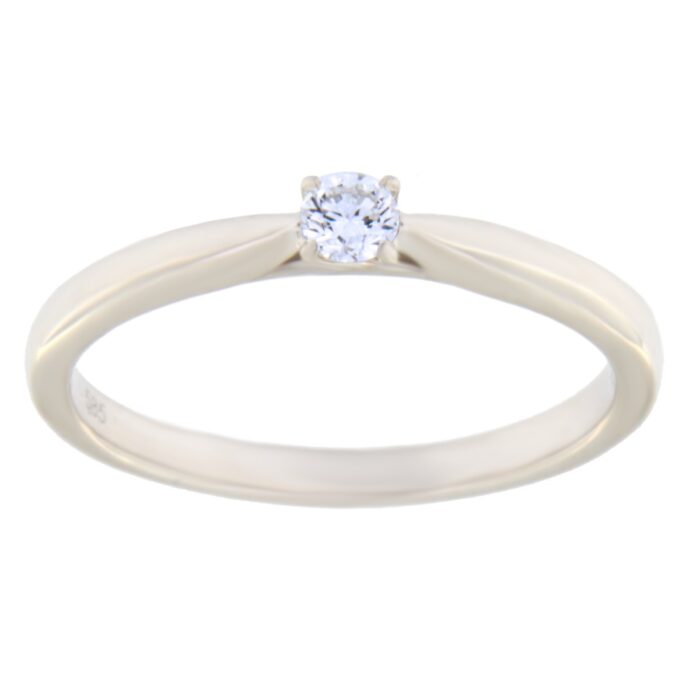 Kullast sõrmus teemantiga 0,17 ct. Kood: 121ap,42ae