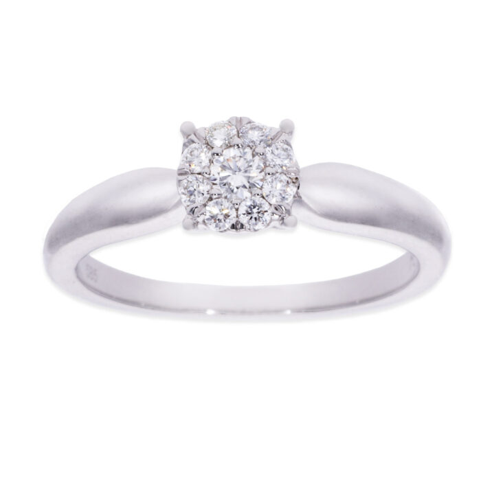 Kullast sõrmus teemantidega 0,18 ct. Kood: 43ar