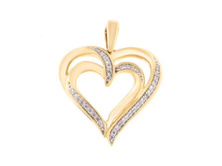 Kullast ripats teemantidega 0,12 ct. Kood: 120ay, 206ae