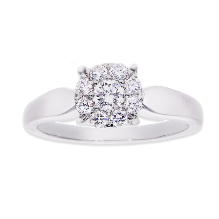 Kullast sõrmus teemantidega 0,39 ct. Kood: 45ar