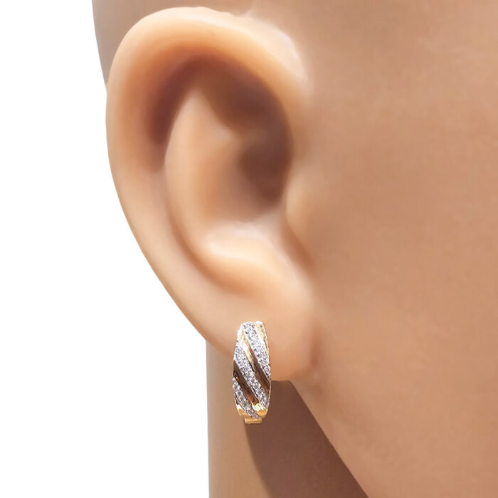 Kullast kõrvarõngad teemantidega 0,16 ct. Kood: 47ay - Image 3