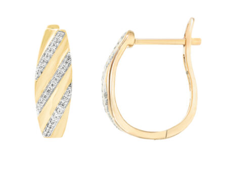 Kullast kõrvarõngad teemantidega 0,16 ct. Kood: 47ay