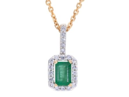 Gold pendant with diamonds and emeralds Code: 50hm