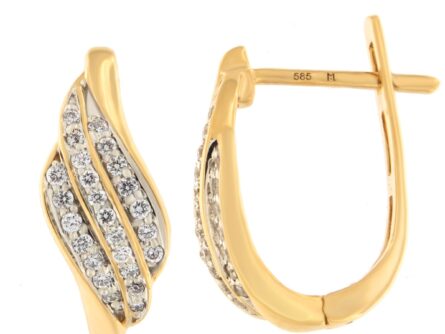 Gold earrings with diamonds 0,18 ct. Code: 46ay, 192ae