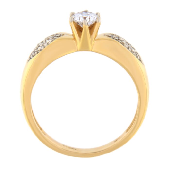 Kullast sõrmus teemantidega 0,43 ct. Kood: 56sr - Image 3