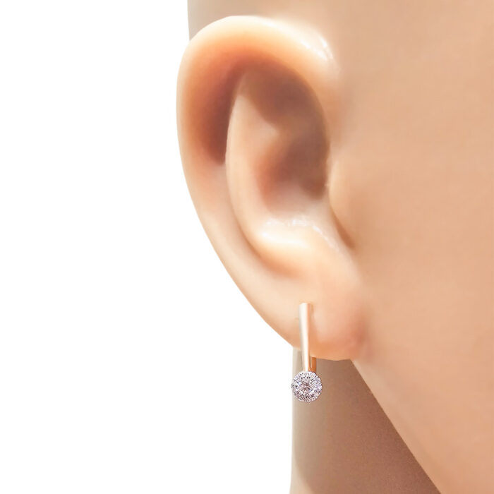Kullast kõrvarõngad teemantidega 0,21 ct. Kood: 58ay - Image 2