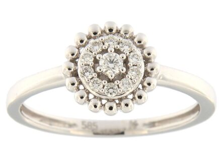 Kullast sõrmus teemantidega 0,13 ct. Kood: 58hk