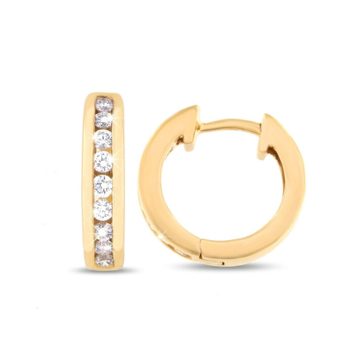 Kullast kõrvarõngad teemantidega 0,31 ct. Kood: 58una, 19ay, 132ae