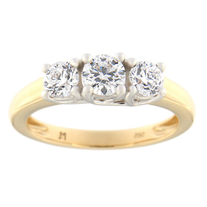Kullast sõrmus teemantidega 1.00 ct. Kood: 15ar,59at