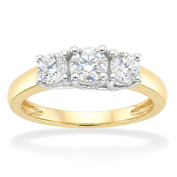 Kullast sõrmus teemantidega 1.00 ct. Kood: 15ar,59at