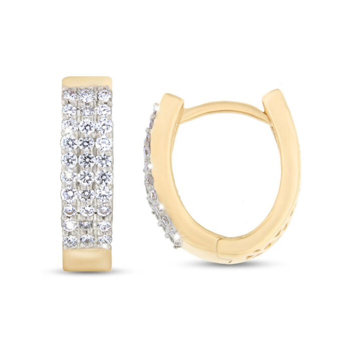 Kullast kõrvarõngad teemantidega 0,22 ct. Kood: 59una, 20ay, 133ae