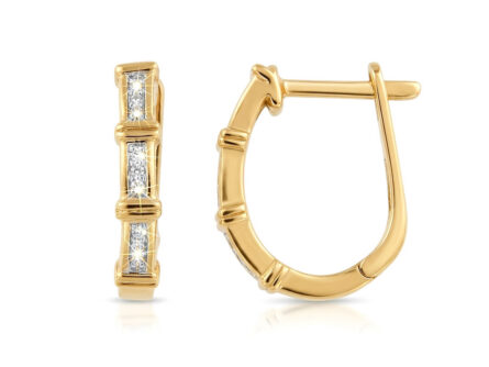 Kullast kõrvarõngad teemantidega 0,039 ct. Kood: 5una, 31ay, 136ae