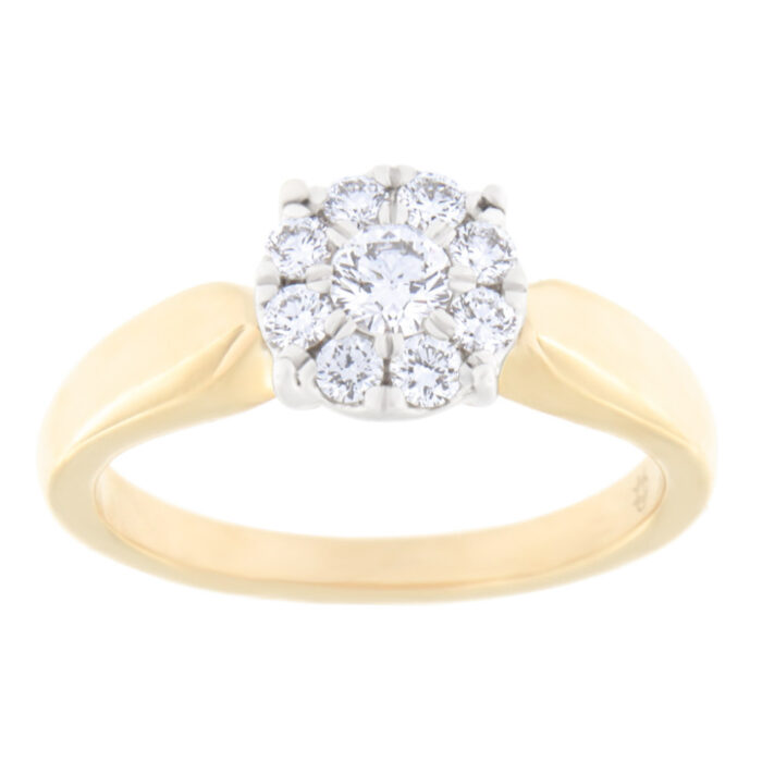 Kullast sõrmus teemantidega 0,37 ct. Kood: 159ay, 44ar