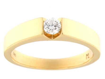 Kullast sõrmus teemantidega 0,21 ct. Kood: 17ar,63at