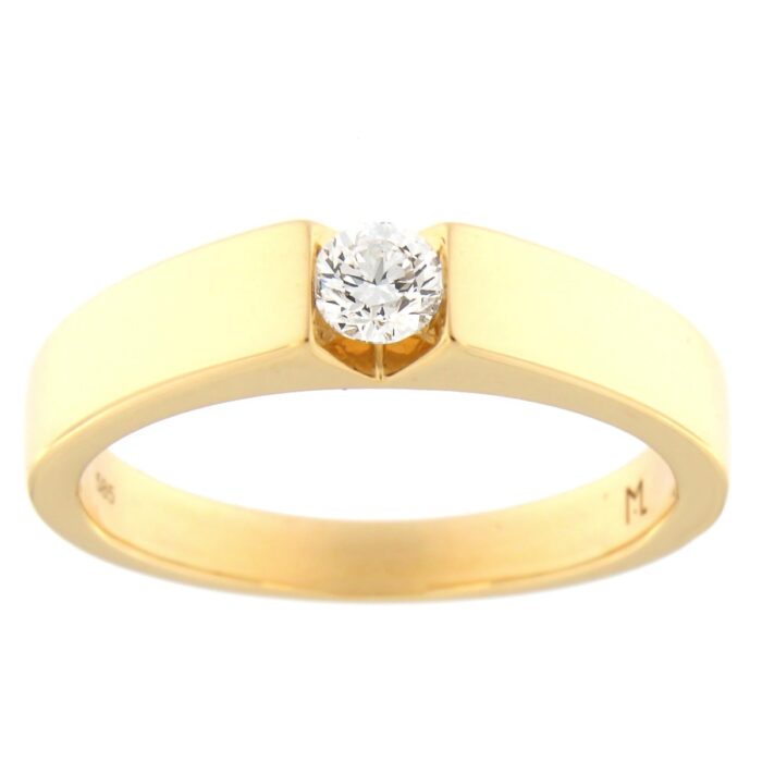 Kullast sõrmus teemantidega 0,21 ct. Kood: 17ar,63at