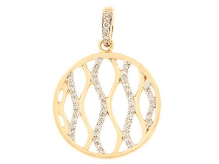 Kullast ripats teemantidega 0,27 ct. Kood: 64ak
