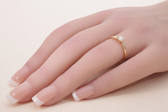 Kullast sõrmus teemantiga 0,25 ct. Kood: 64ar - Image 2
