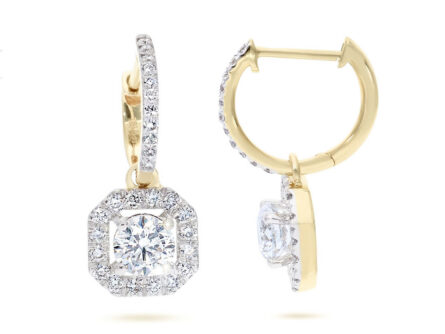 Kullast kõrvarõngad teemantidega 1,25 ct. Kood: 64hm