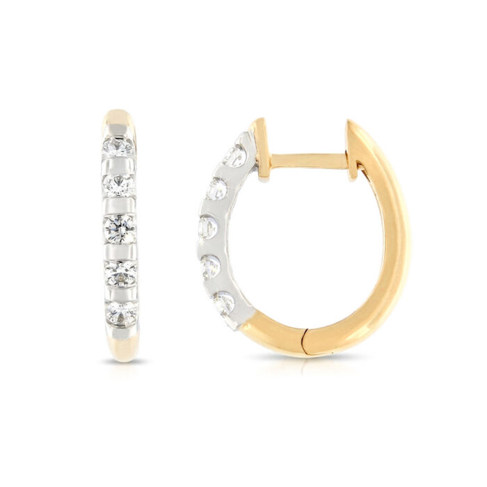 Kullast kõrvarõngad teemantidega 0,25 ct. Kood: 67una, 35ay, 30am