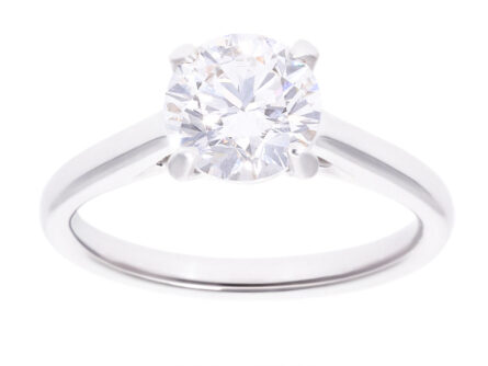 Kullast sõrmus laboris kasvatatud teemantiga 1,56 ct. Kood: LAB+MT1034-W-1,5