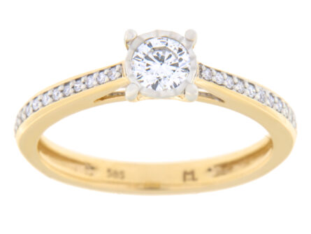Kullast sõrmus teemantidega 0,33 ct. Kood: 67hkb