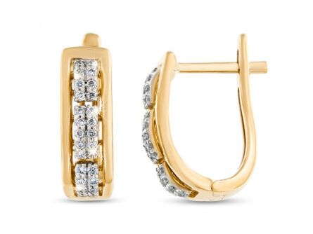 Kullast kõrvarõngad teemantidega 0,14 ct. Kood: 71una