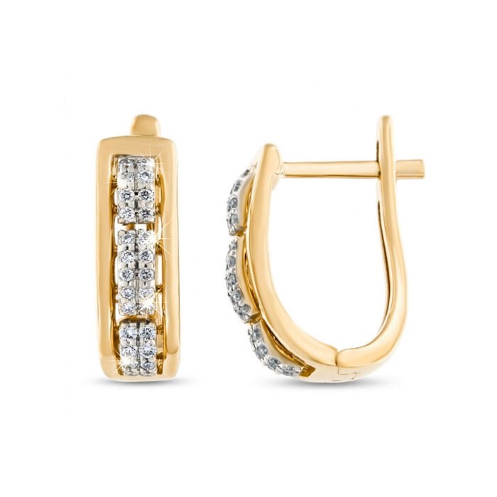 Kullast kõrvarõngad teemantidega 0,14 ct. Kood: 71una