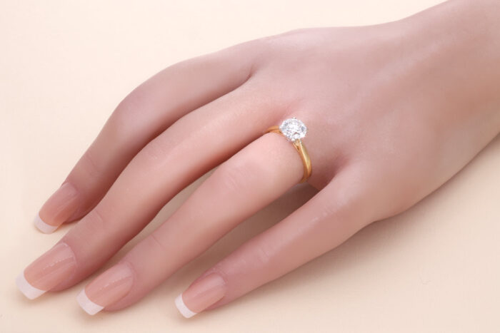 Kullast sõrmus laboris kasvatatud teemantiga 1,58 ct. Kood: LAB+RX3170-Y-1,5 - Image 2