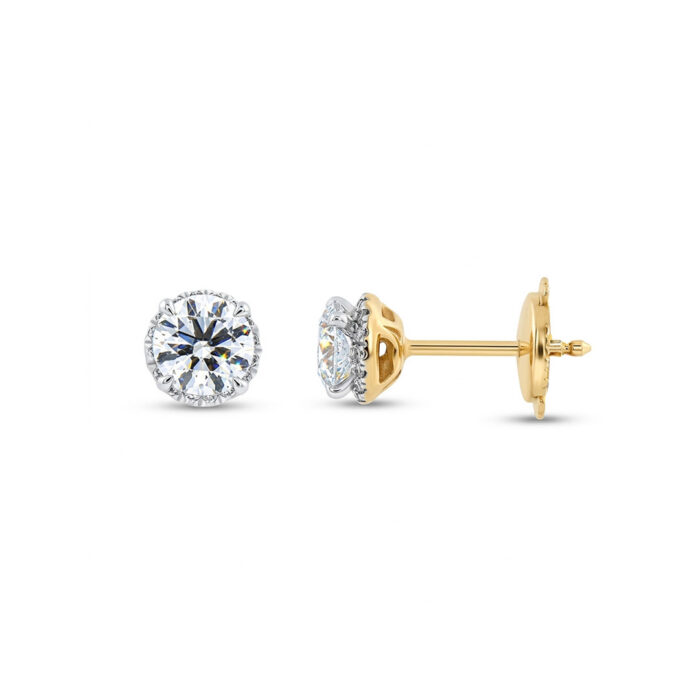 Kullast kõrvarõngad teemantidega 1,13 ct. Kood: 73una