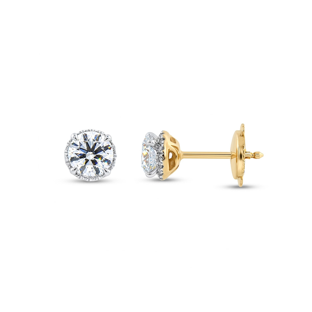 Kullast kõrvarõngad teemantidega 1,13 ct. Kood: 73una