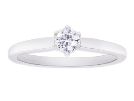 Kullast sõrmus teemantiga 0,26 ct. Kood: 74ar