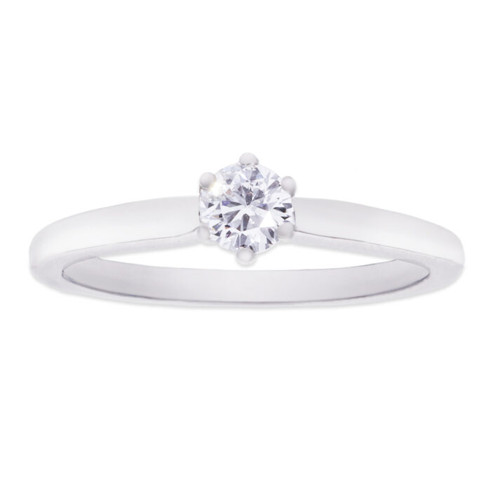 Kullast sõrmus teemantiga 0,26 ct. Kood: 74ar