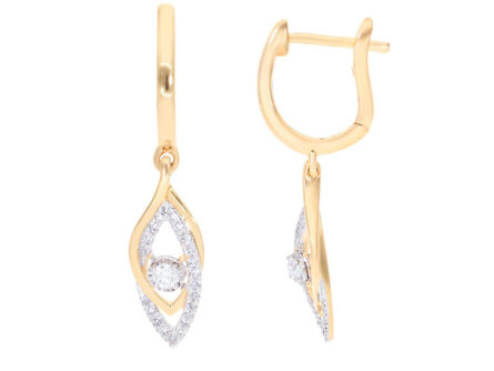 Kullast kõrvarõngad teemantidega 0,25 ct. Kood: 79hkc