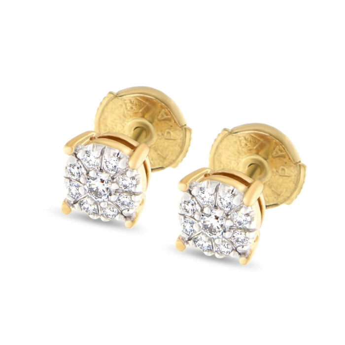 Kullast kõrvarõngad teemantidega 0,19 ct. Kood: 79una