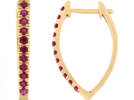 Kullast kõrvarõngad rubiiniga 0,75 ct. Kood: 65hkc