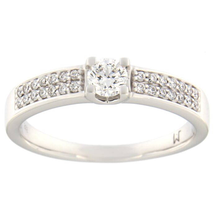 Kullast sõrmus teemantidega 0,37 ct. Kood: 33ar,81at